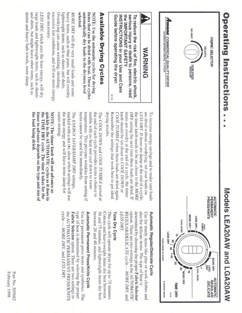 Amana LEA20AW User manual