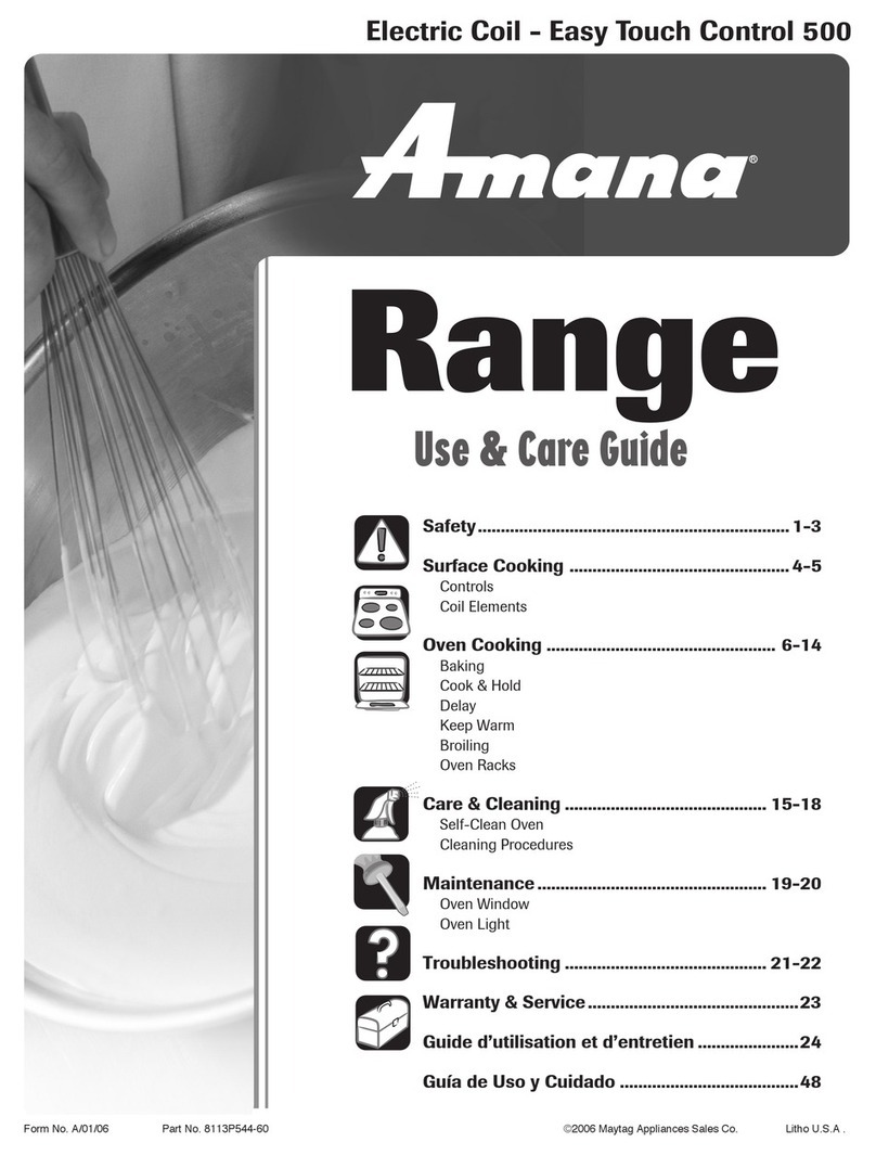 Amana Easy Touch Control 500 User manual