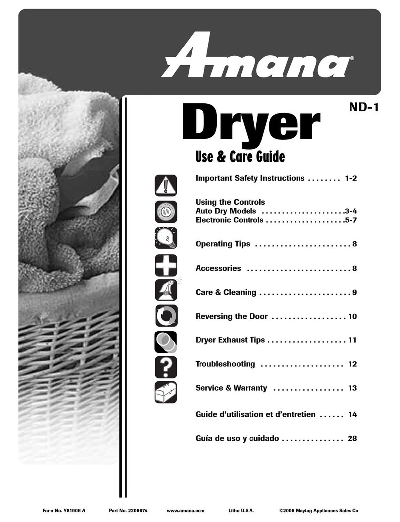 Amana ND-1 Use & care guide