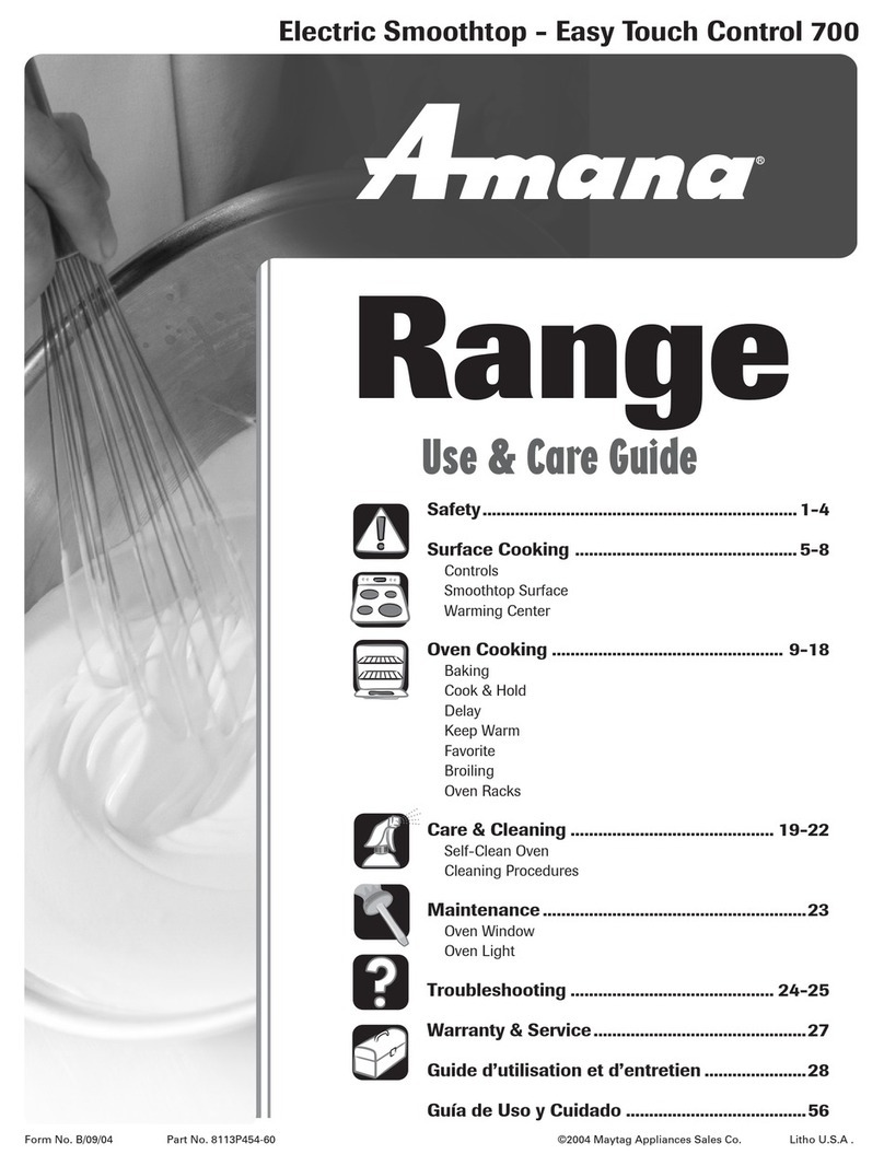 Amana Easy Touch Control 700 User manual Amana Easy Touch Control 700 User manual
