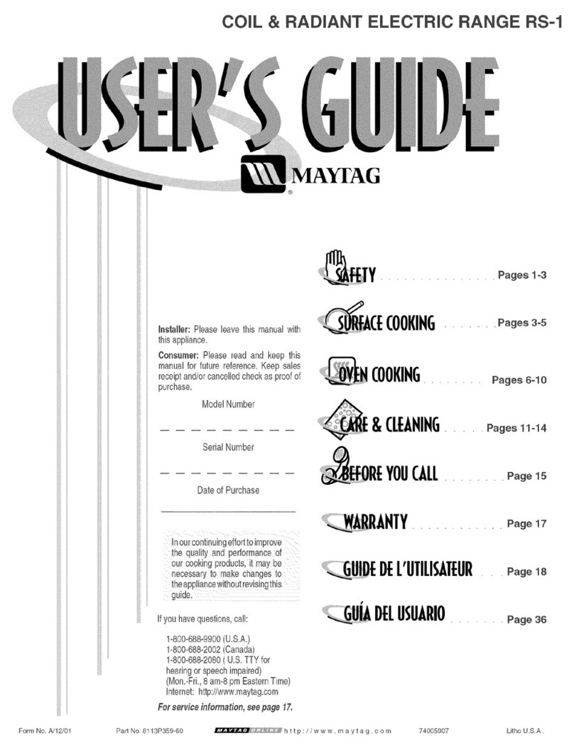 Maytag MER5750BAQ - Electric Range User manual