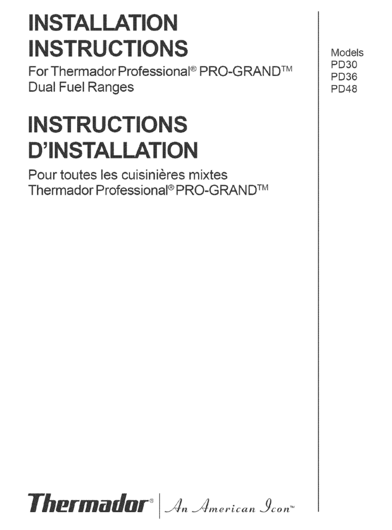 Thermador Pro Grand PRD366EG installation instructions