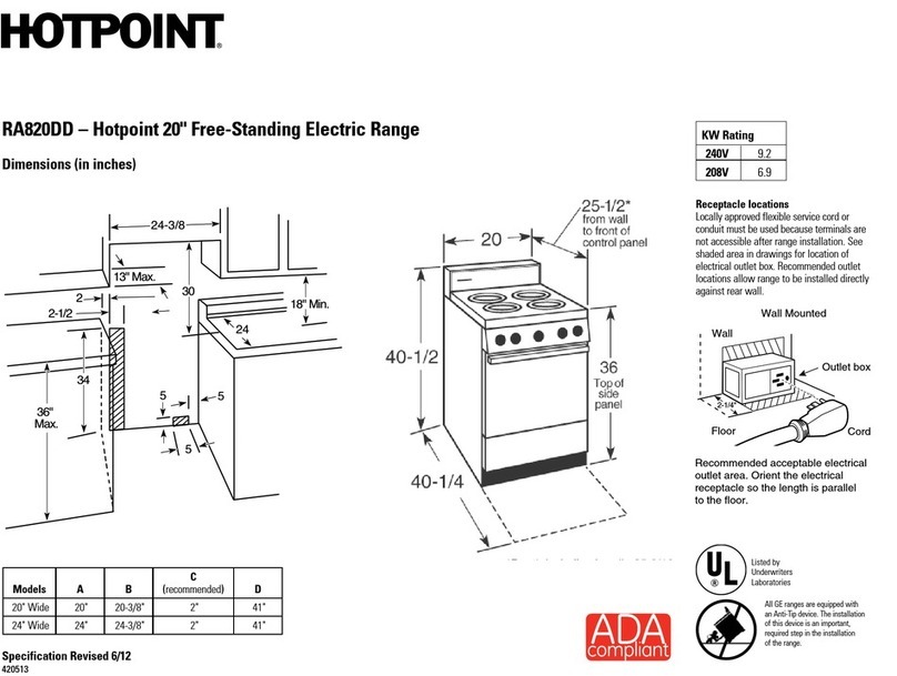 Hotpoint RA820DDWW User manual