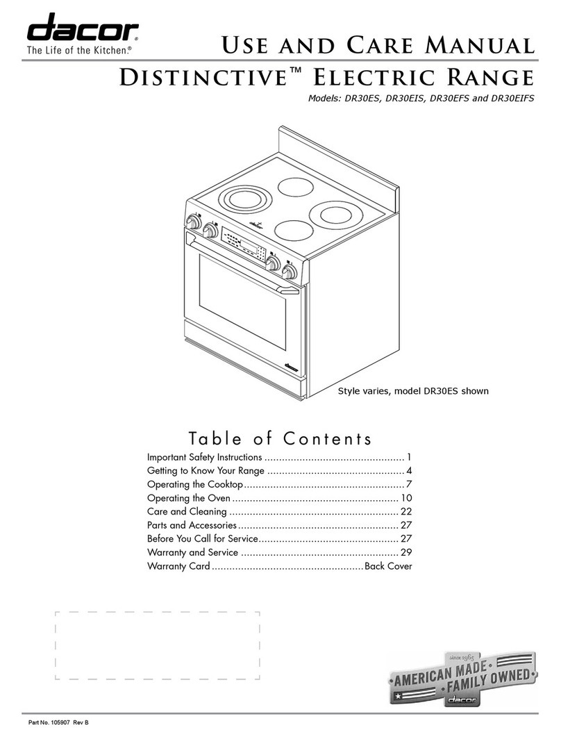 Dacor Distinctive DR30E User manual