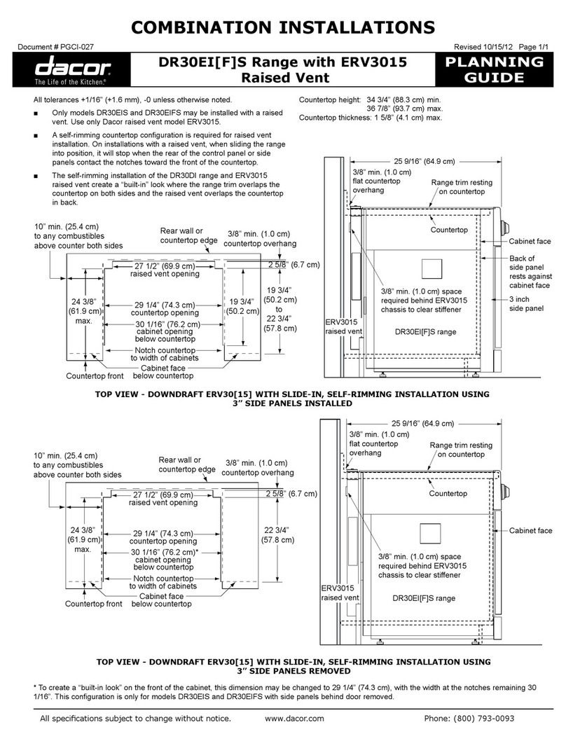 Dacor Distinctive DR30E Quick guide
