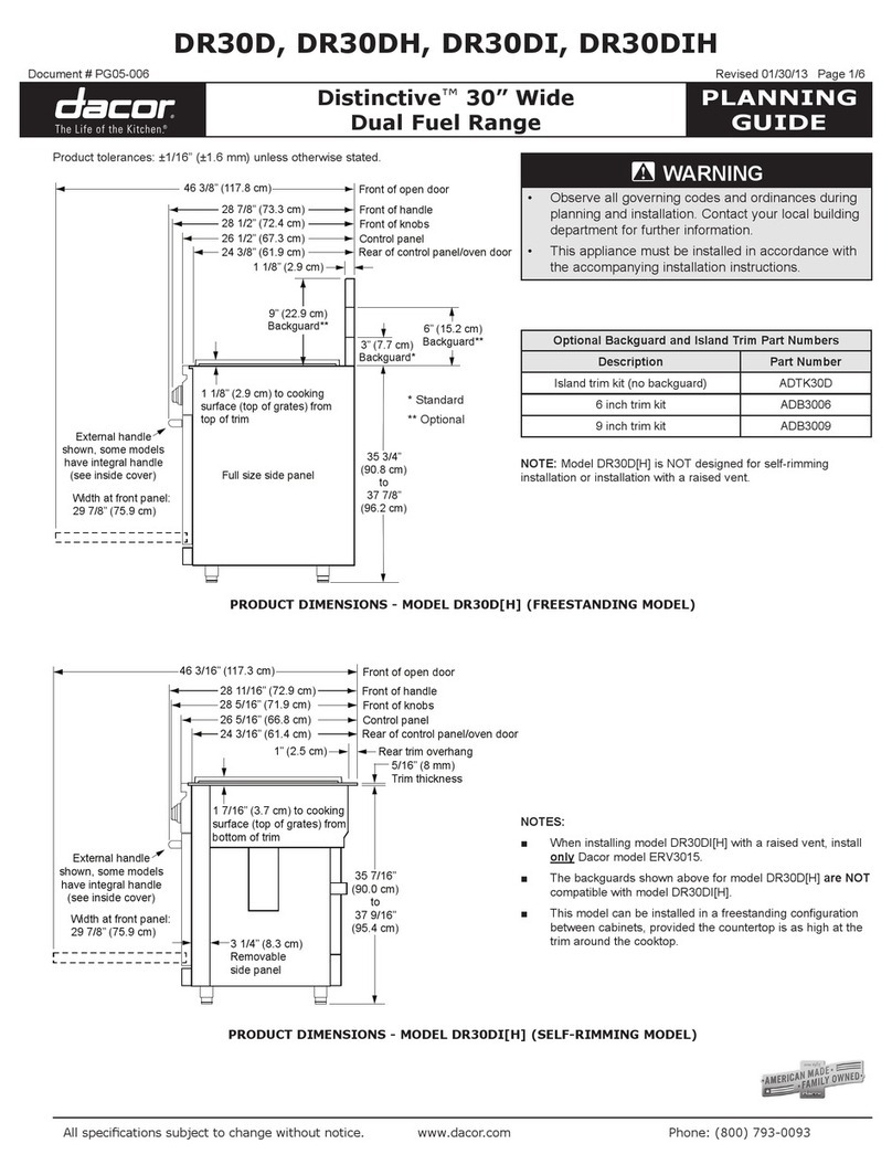 Dacor DR30DH Technical manual