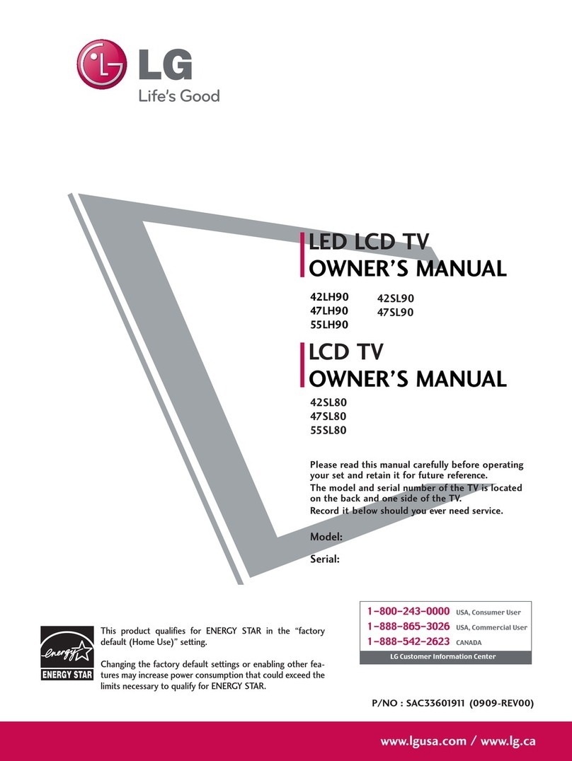 LG 42SL90 -  - 42" LCD TV User manual