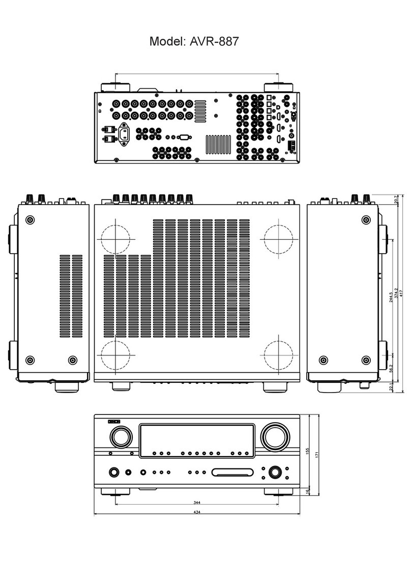 Denon AVR-887 Dimensions