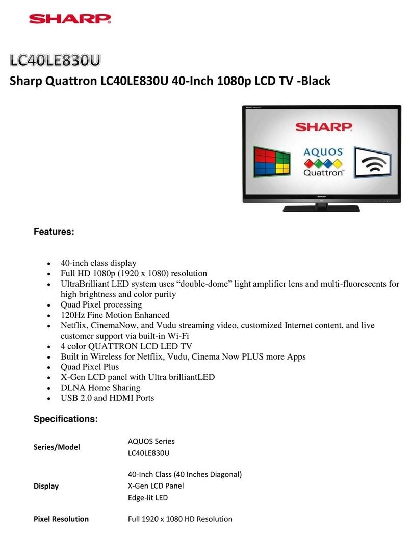 Sharp Quattron LC40LE830UN User manual