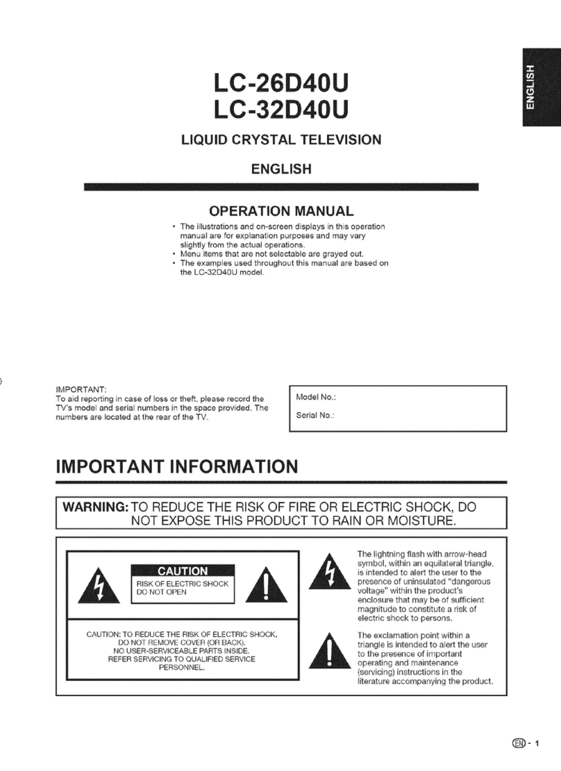 Sharp LC32D40 User manual Sharp LC32D40 User manual