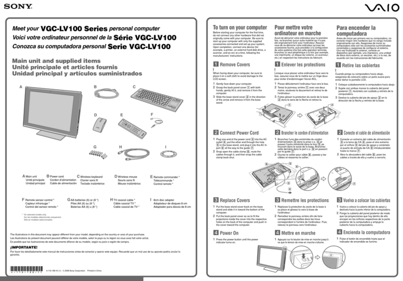 Sony Vaio VGC-LV100 quick start