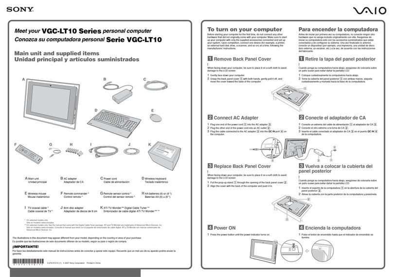 Sony Vaio VGC-LT10 User manual