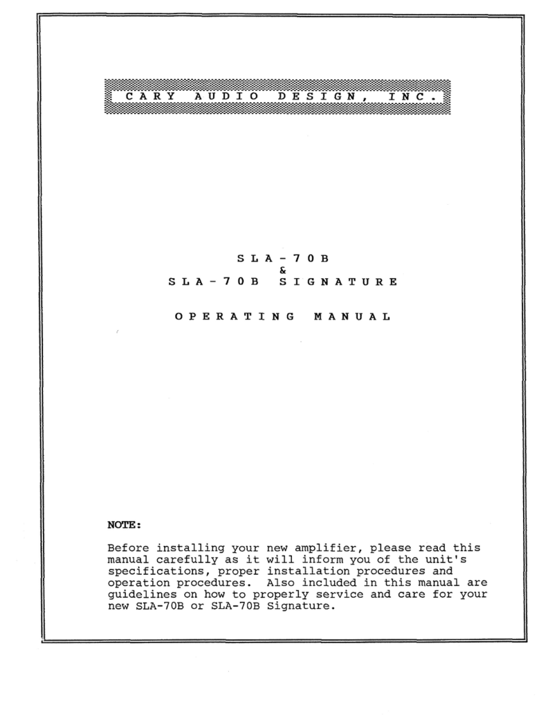 Cary Audio Design SLA-70B Signature User manual