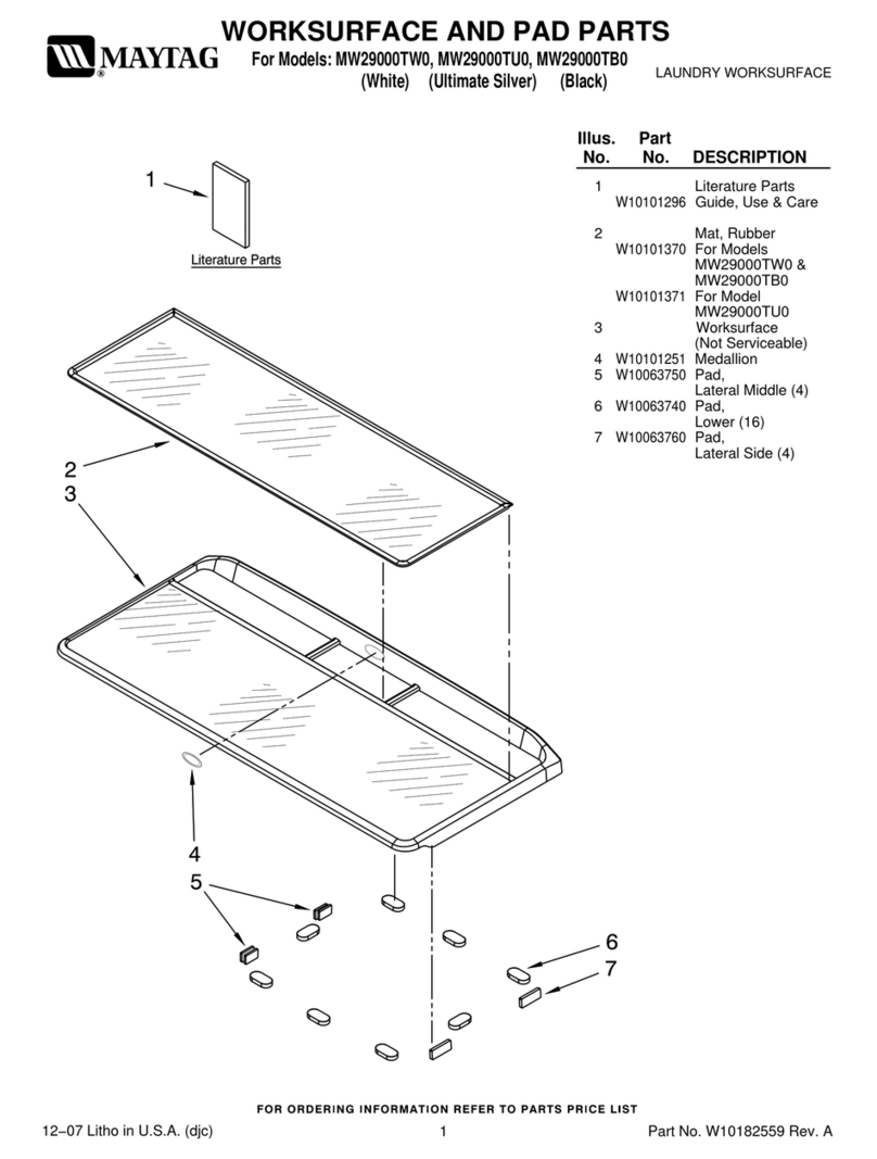 Amana MW29000TW0 parts list