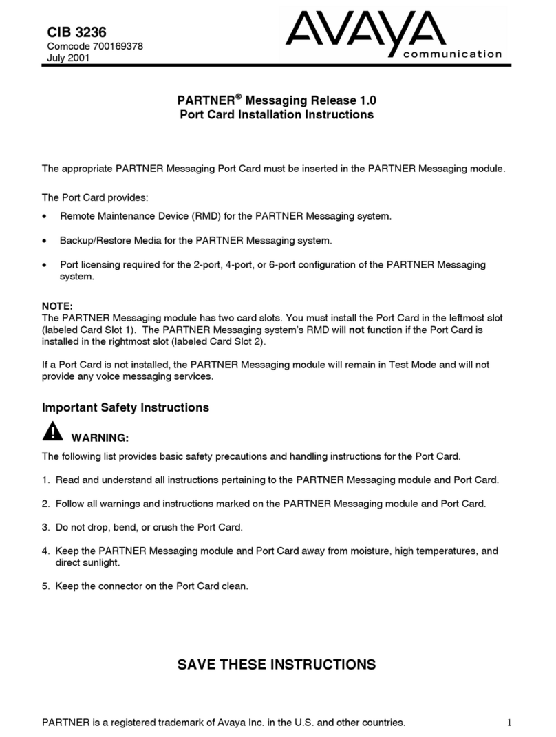 Avaya PARTNER Messaging Release 1.0 User manual