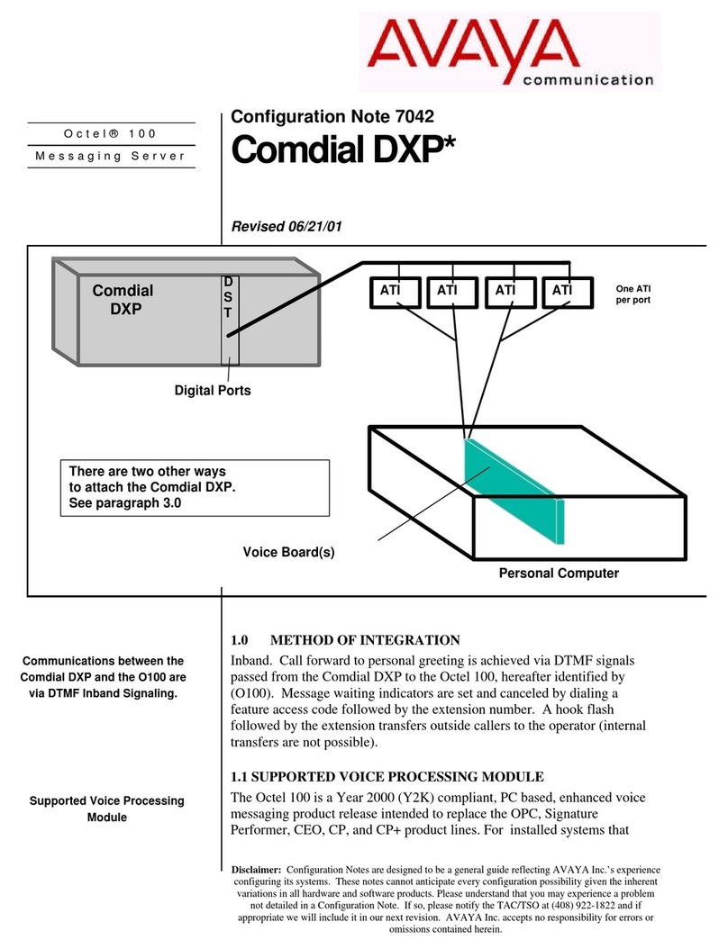 Avaya Comdial DXP 7042 Quick start guide