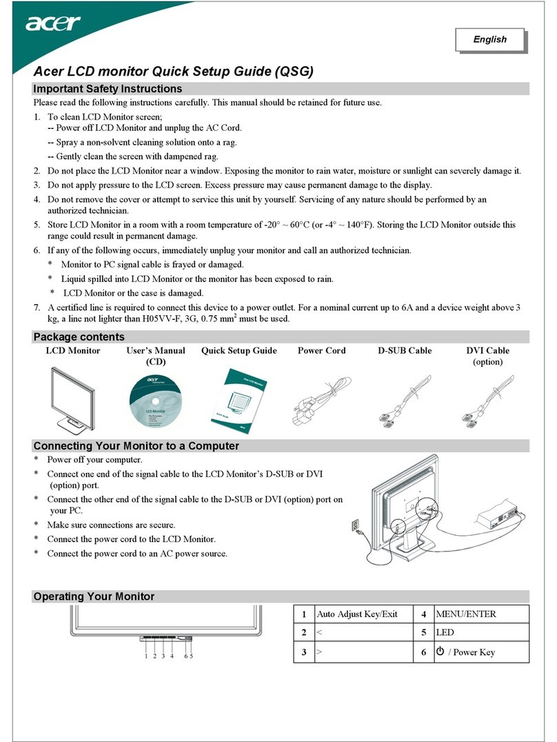 Acer LCD monitor User manual Acer LCD monitor User manual