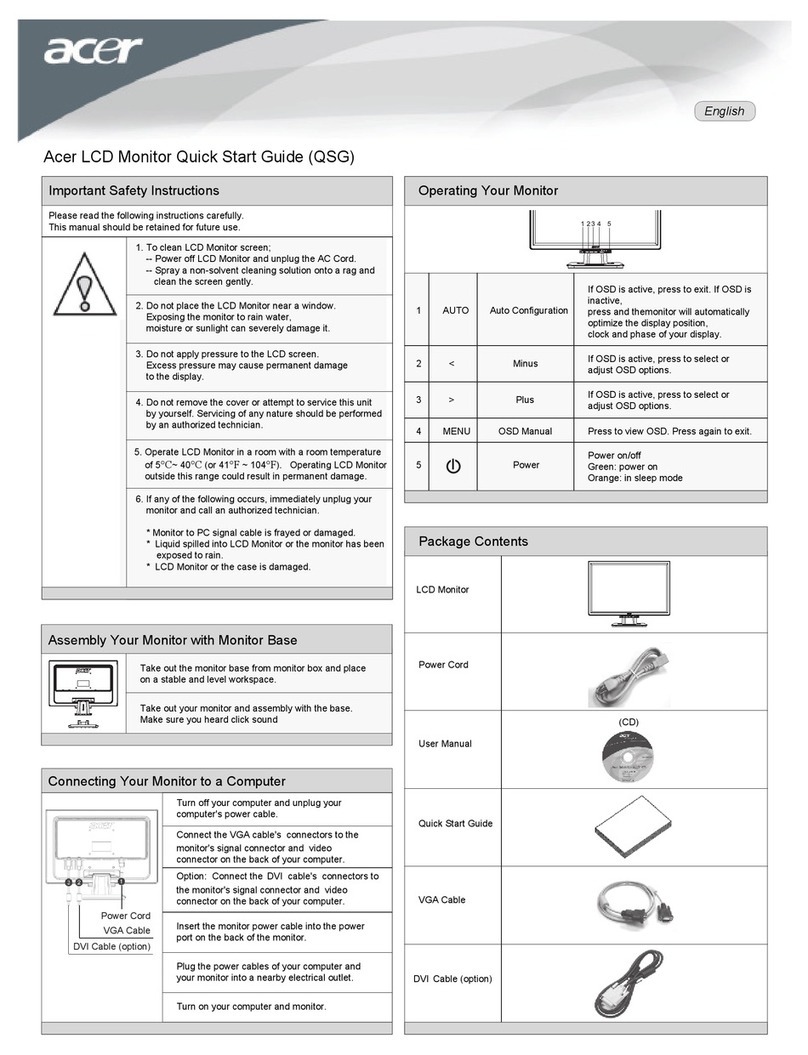 Acer LCD monitor User manual Acer LCD monitor User manual