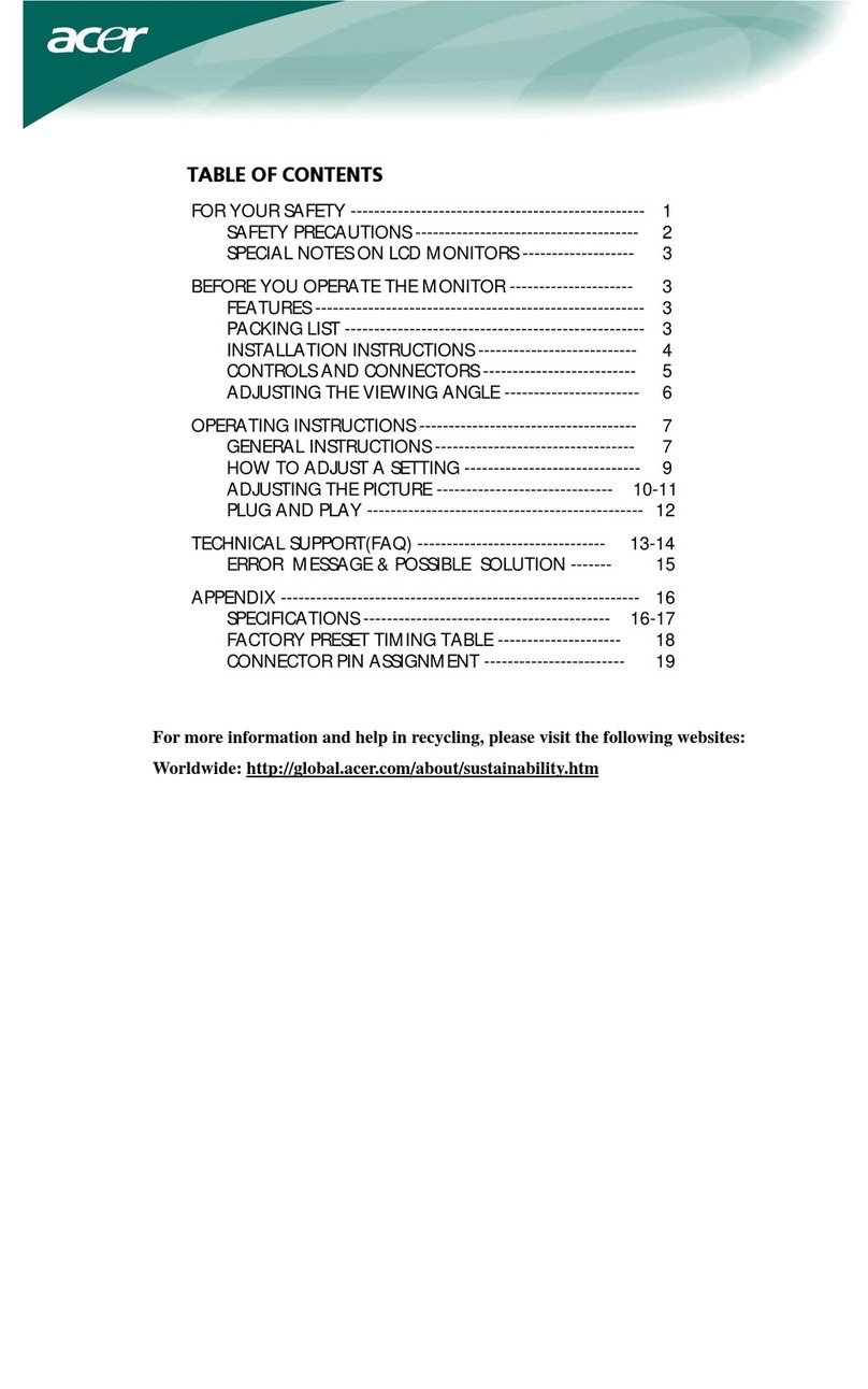 Acer LCD monitor User manual