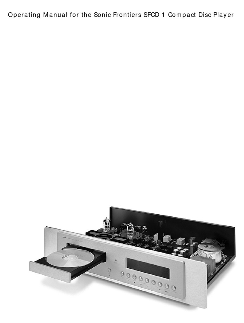 Sonic Frontiers Sonic Frontiers SFCD 1 operating manual