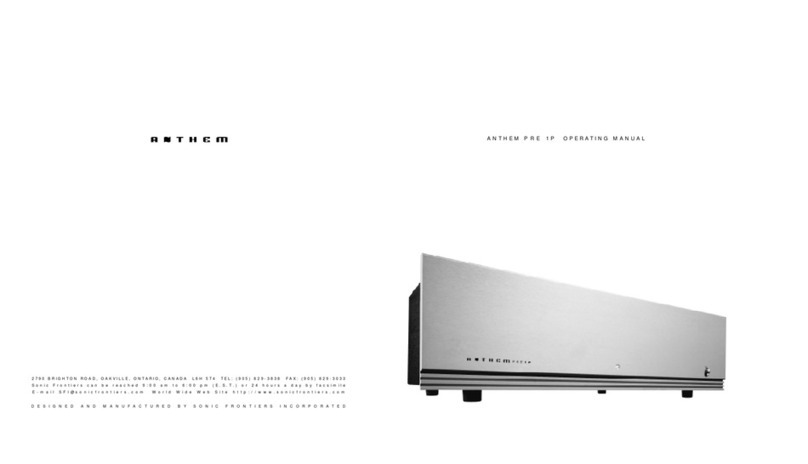 Anthem Audio Pre 1P User manual