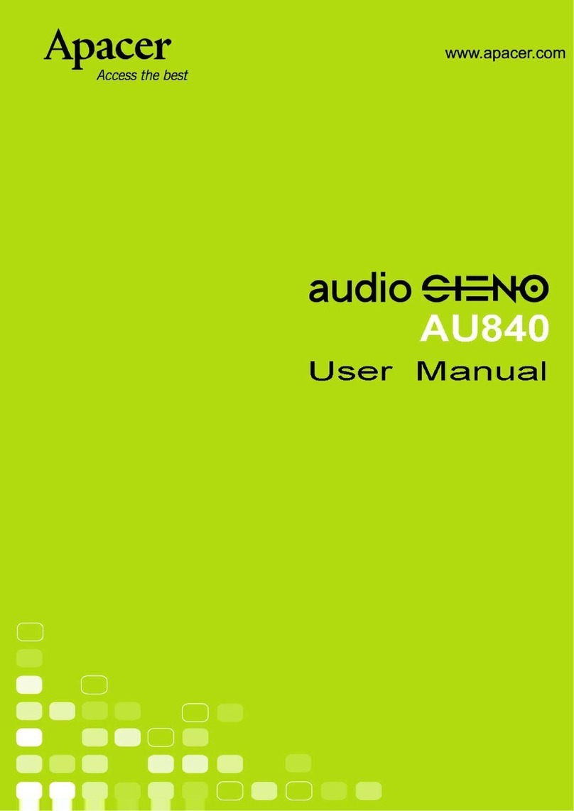 Apacer Technology AUDIO STENO AU840 User manual Apacer Technology AUDIO STENO AU840 User manual