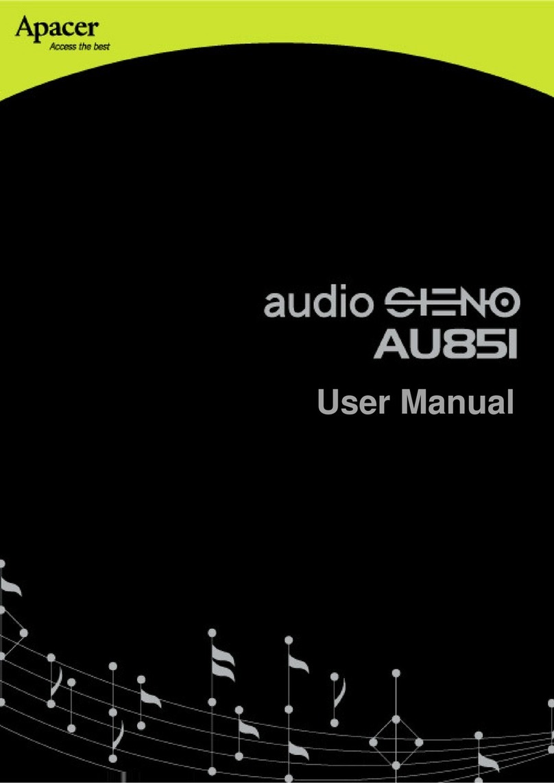 Apacer Technology AUDIO STENO AU851 User manual Apacer Technology AUDIO STENO AU851 User manual