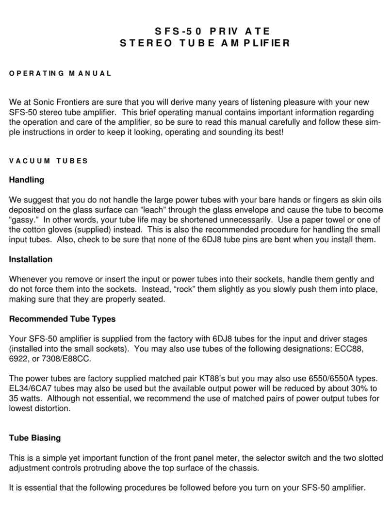 Sonic Frontiers Sonic Frontiers SFS-50 PRIVATE operating manual