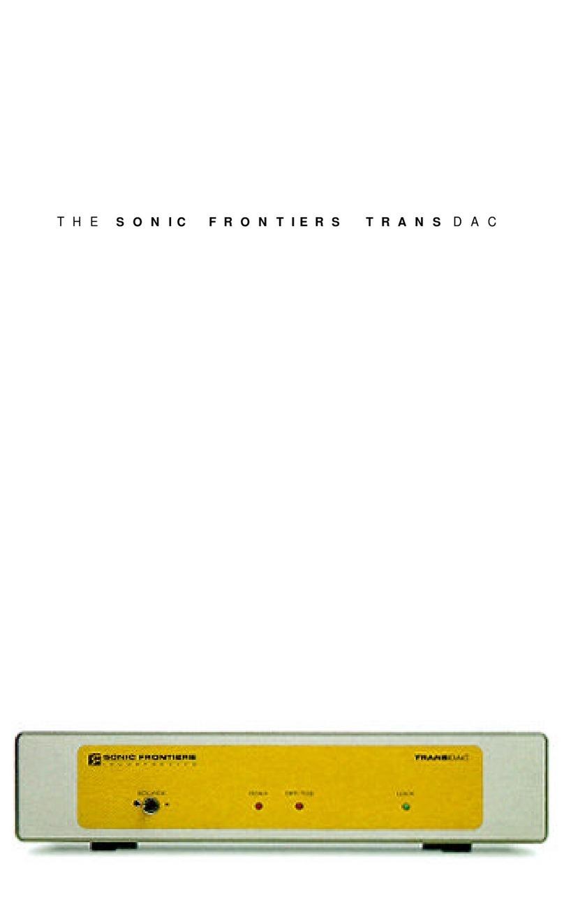 Sonic Frontiers SONIC FRONTIERS TRANSDAC owner's manual