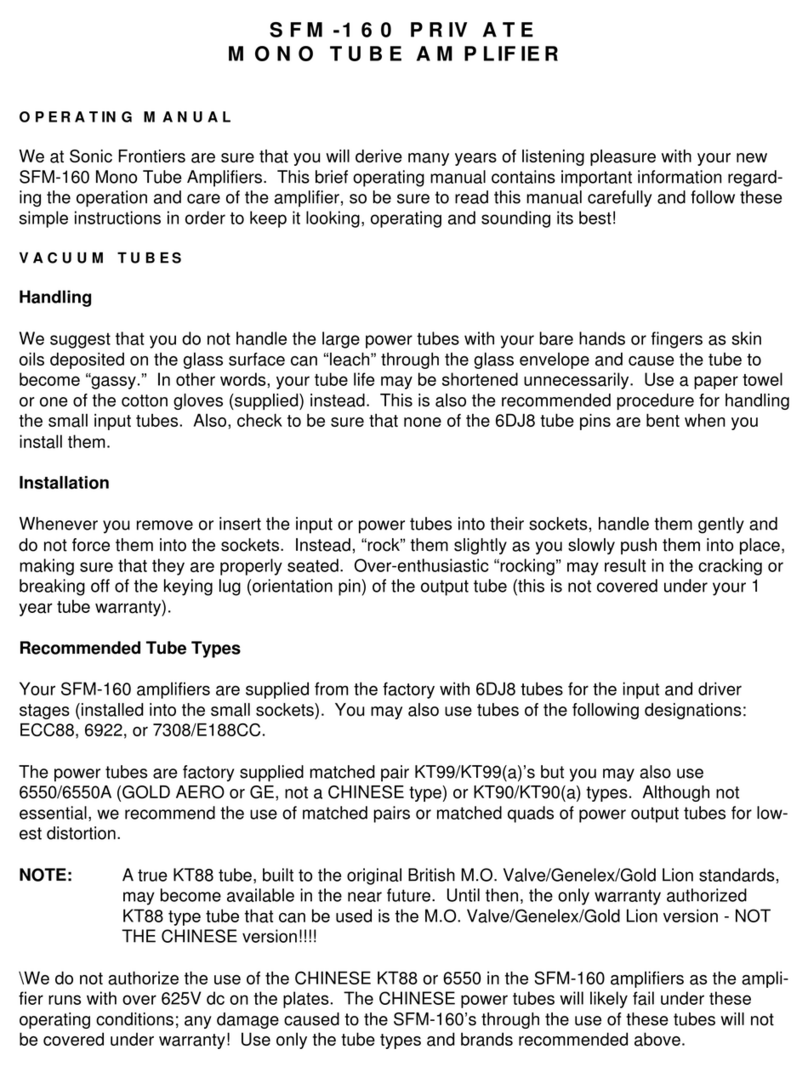 Sonic Frontiers Sonic Frontiers SFM-160 PRIVATE User manual
