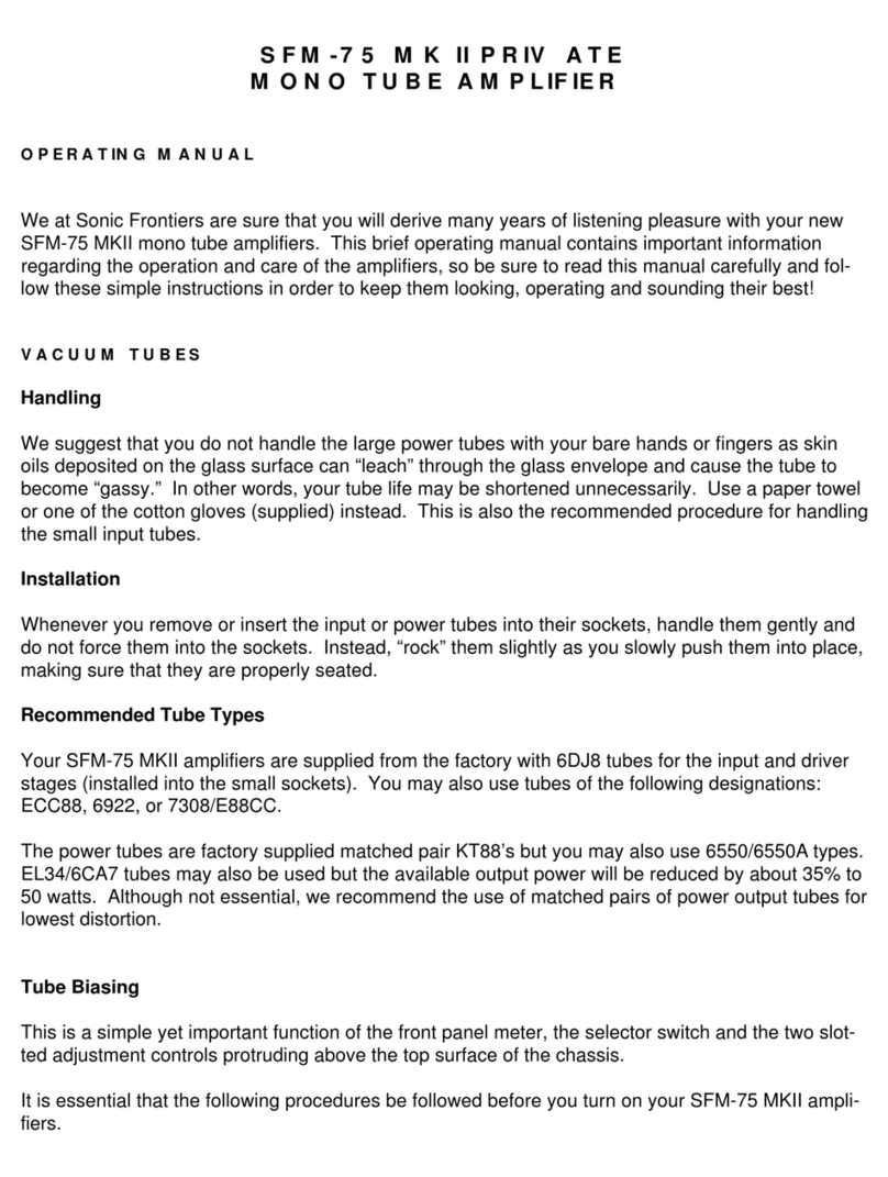 Sonic Frontiers Sonic Frontiers SFM-75 MK-II User manual