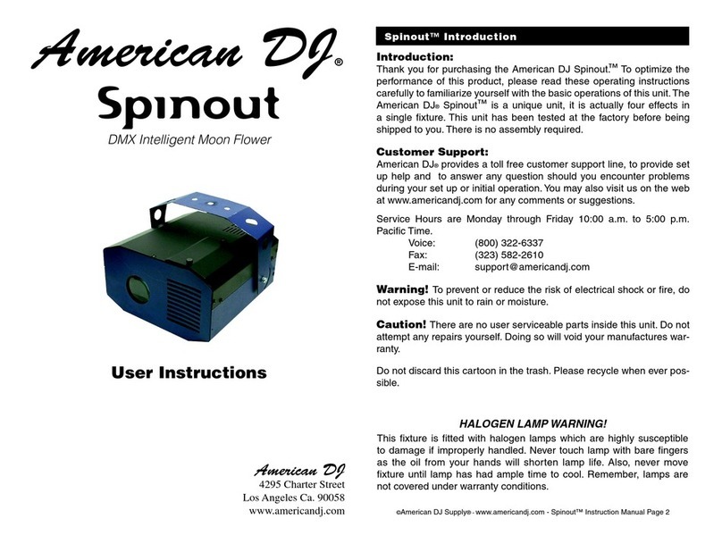 American DJ Spinout User instructions American DJ Spinout User instructions