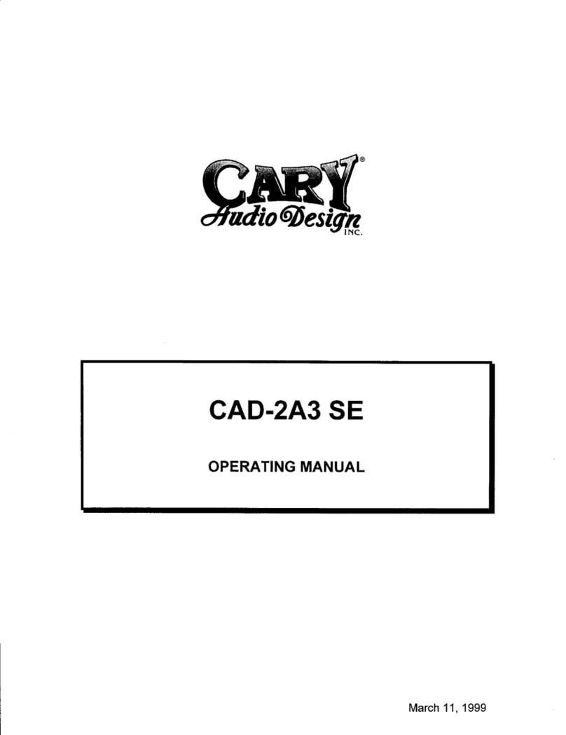 Cary Audio Design CAD 2A3 SE User manual