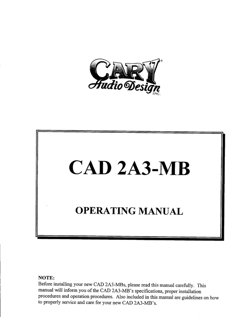 Cary Audio Design CAD 2A3MB operating manual