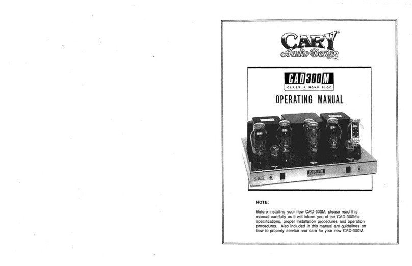 Cary Audio Design CAD-300M operating manual