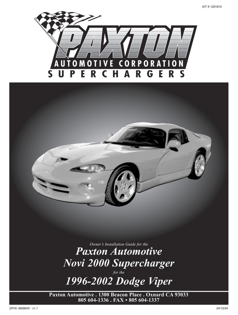 Paxton Automotive Novi 2000 Supercharger Owner's installation guide
