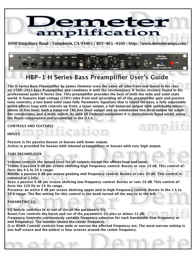 Demeter Amplification HBP-1 H series User manual