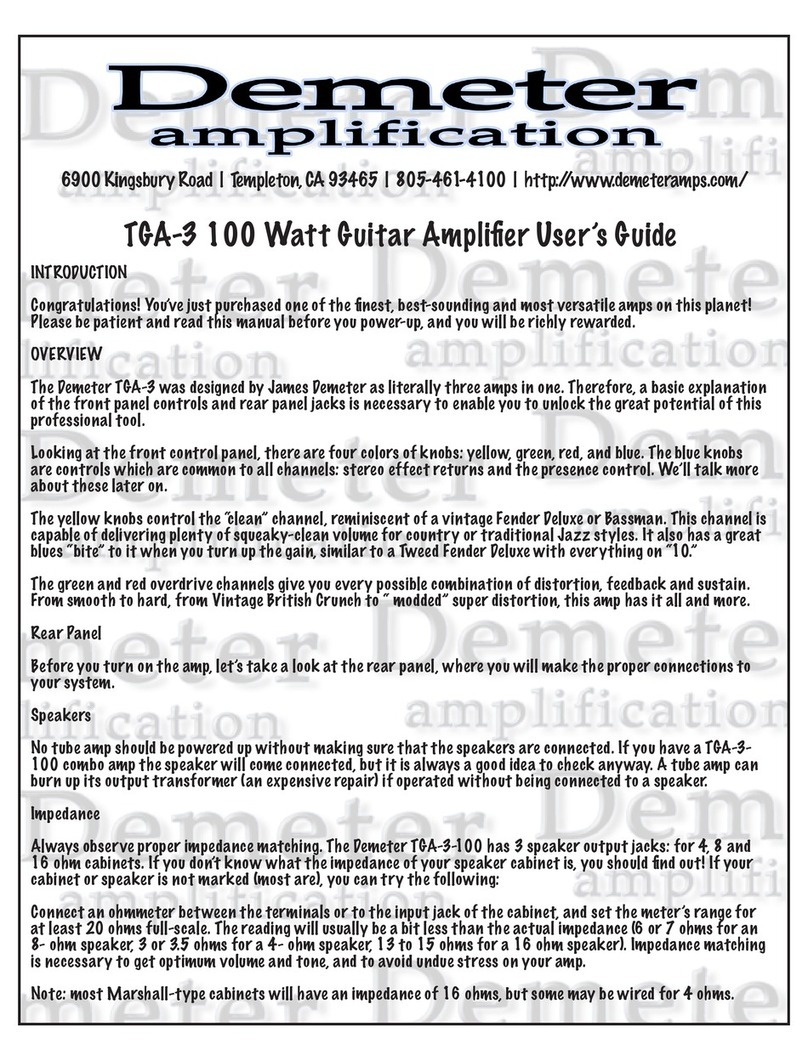 Demeter Amplification TGA-3 user guide Demeter Amplification TGA-3 user guide