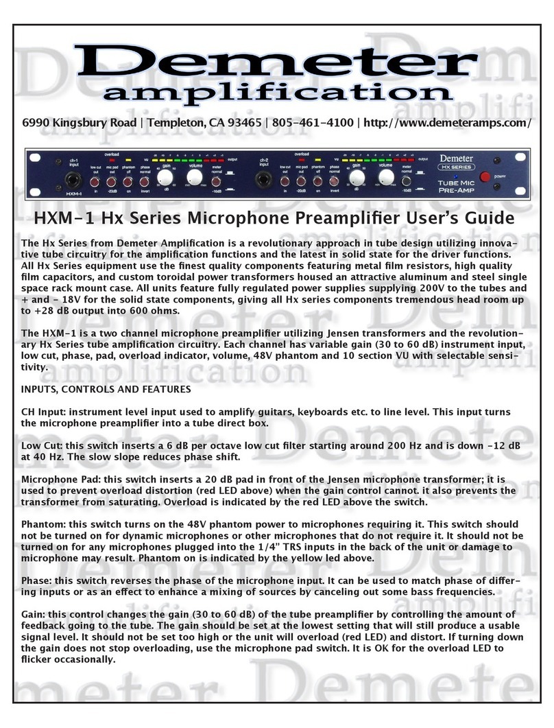 Demeter Amplification HXM-1 HX series user guide