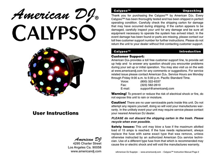 American DJ CALYPSO User instructions