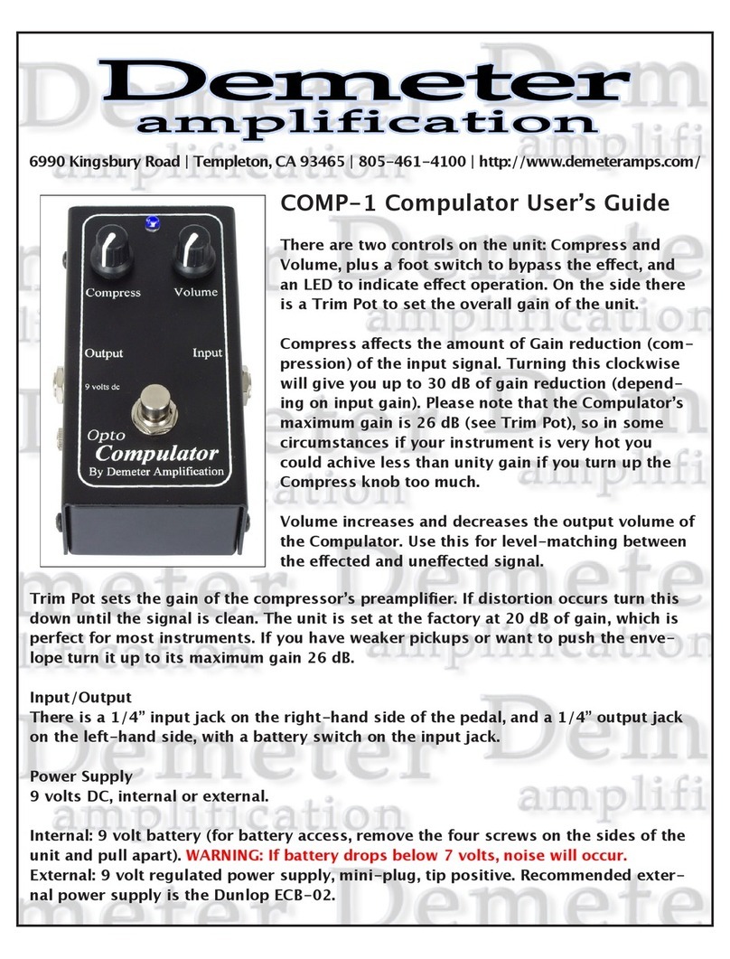 Demeter Amplification COMP-1 Compulator User manual