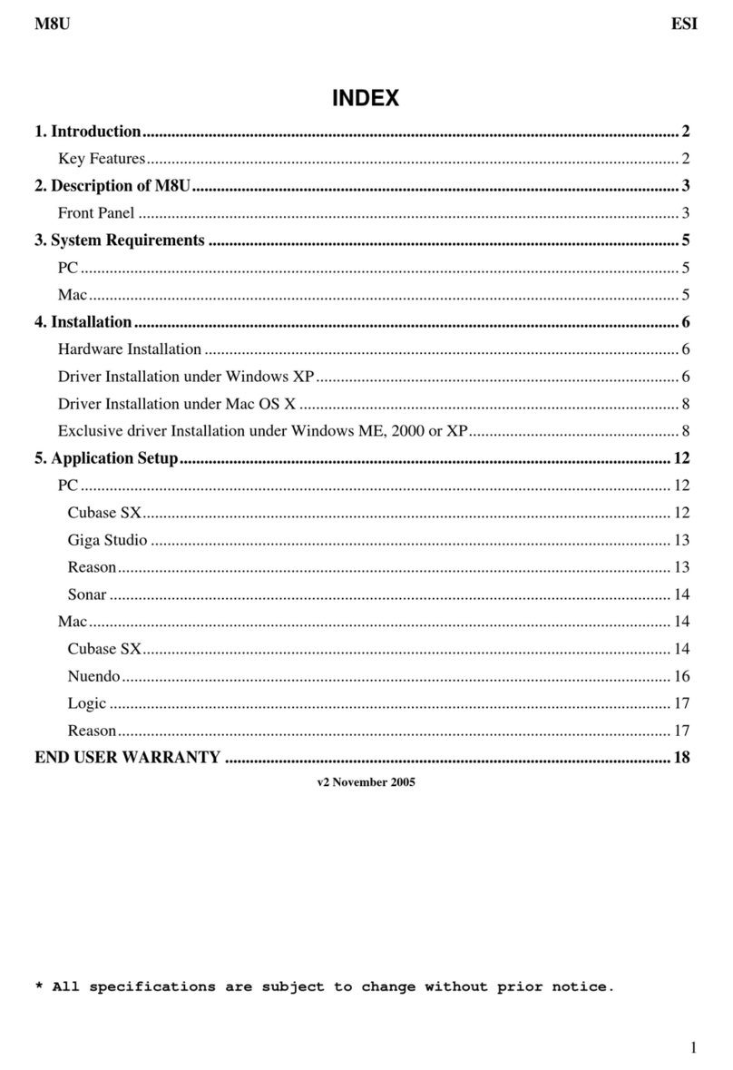 ESI M8U User manual