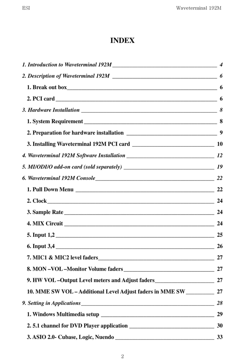 ESI Waveterminal 192M User manual