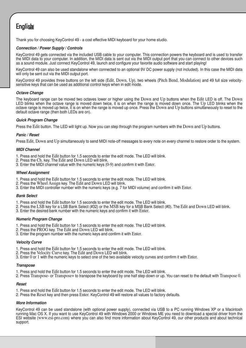 ESI KeyControl 49 User manual