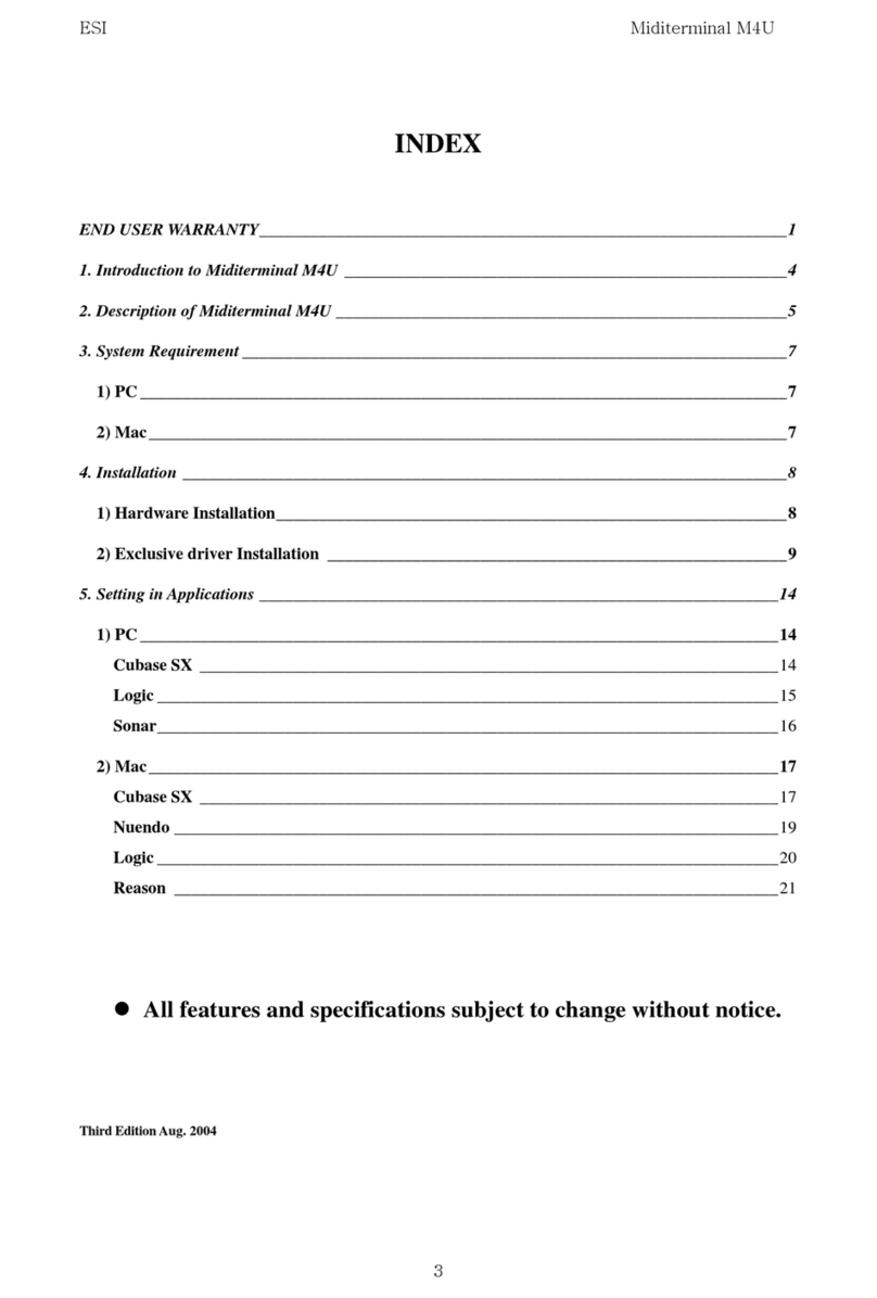 ESI Miditerminal M4U manual