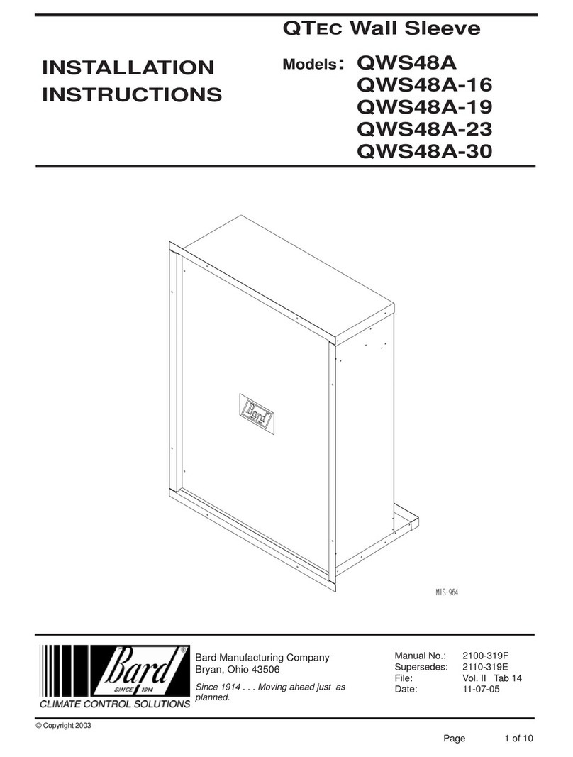 Bard QWS48A QWS48A-16 installation instructions Bard QWS48A QWS48A-16 installation instructions