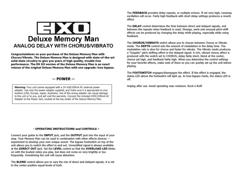 Electro-Harmonix Deluxe Memory Man User manual