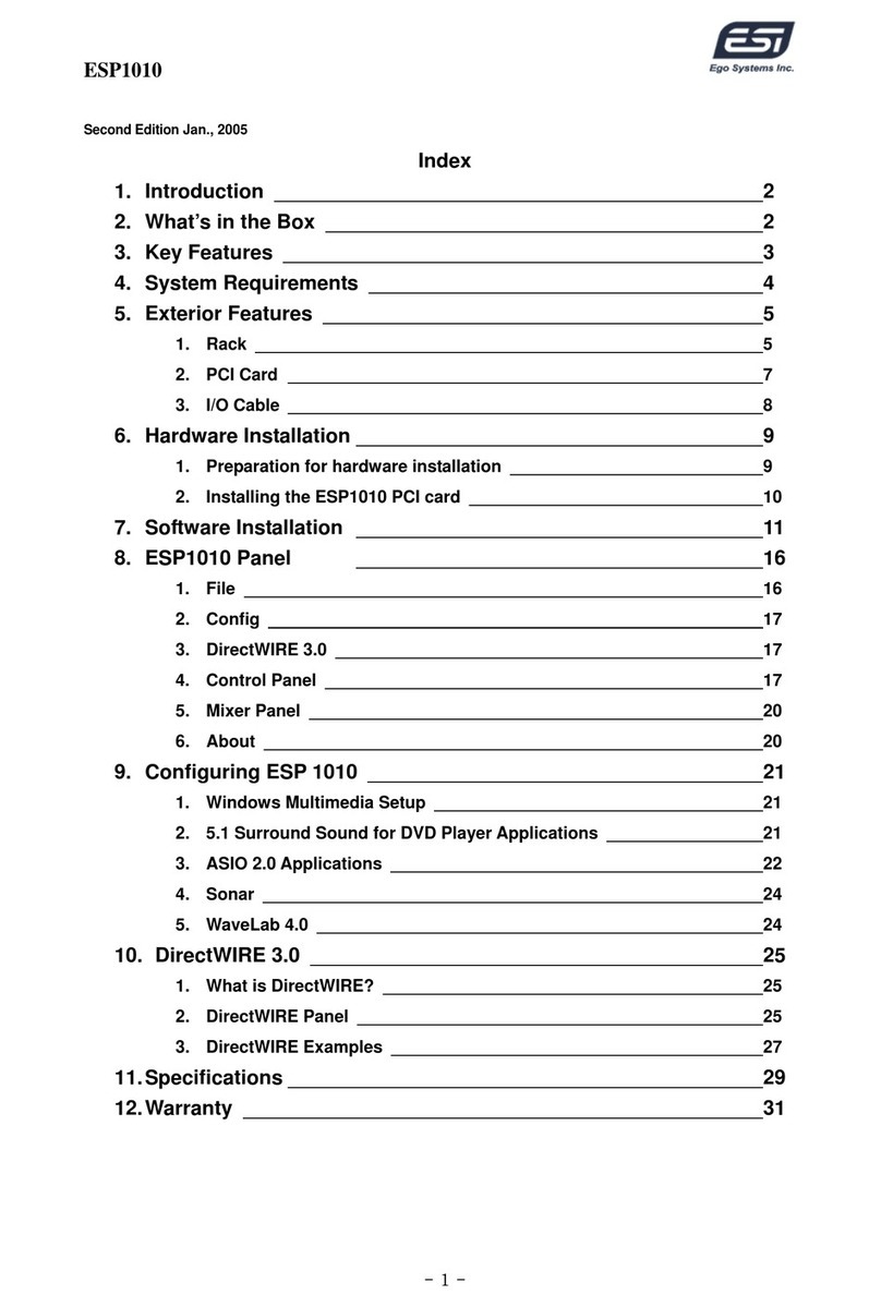 ESI ESP1010 manual