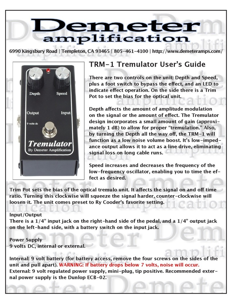 Demeter Amplification TRM-1 Tremulator user guide