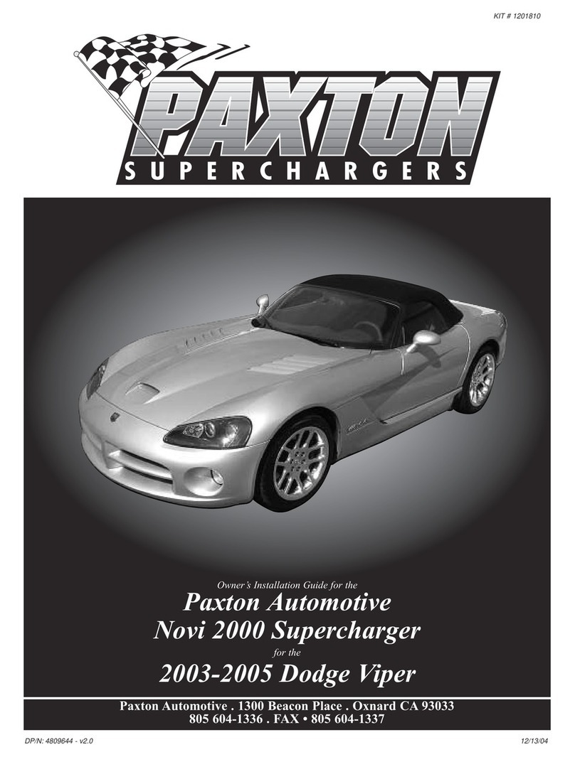 Paxton Automotive 2015 Viper SRT Owner's installation guide